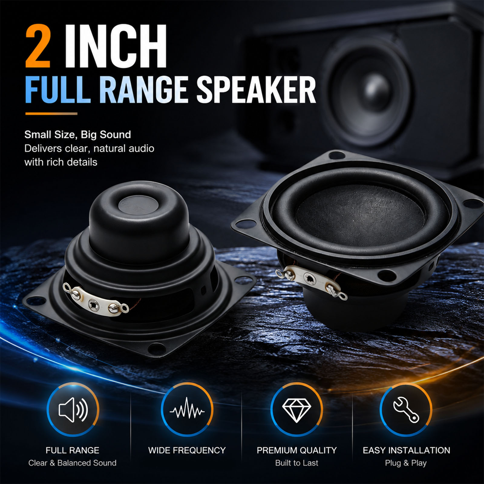 2Pcs 2 Inch Mini Audio Portabl - огляд і ціна Audio Home Cinema