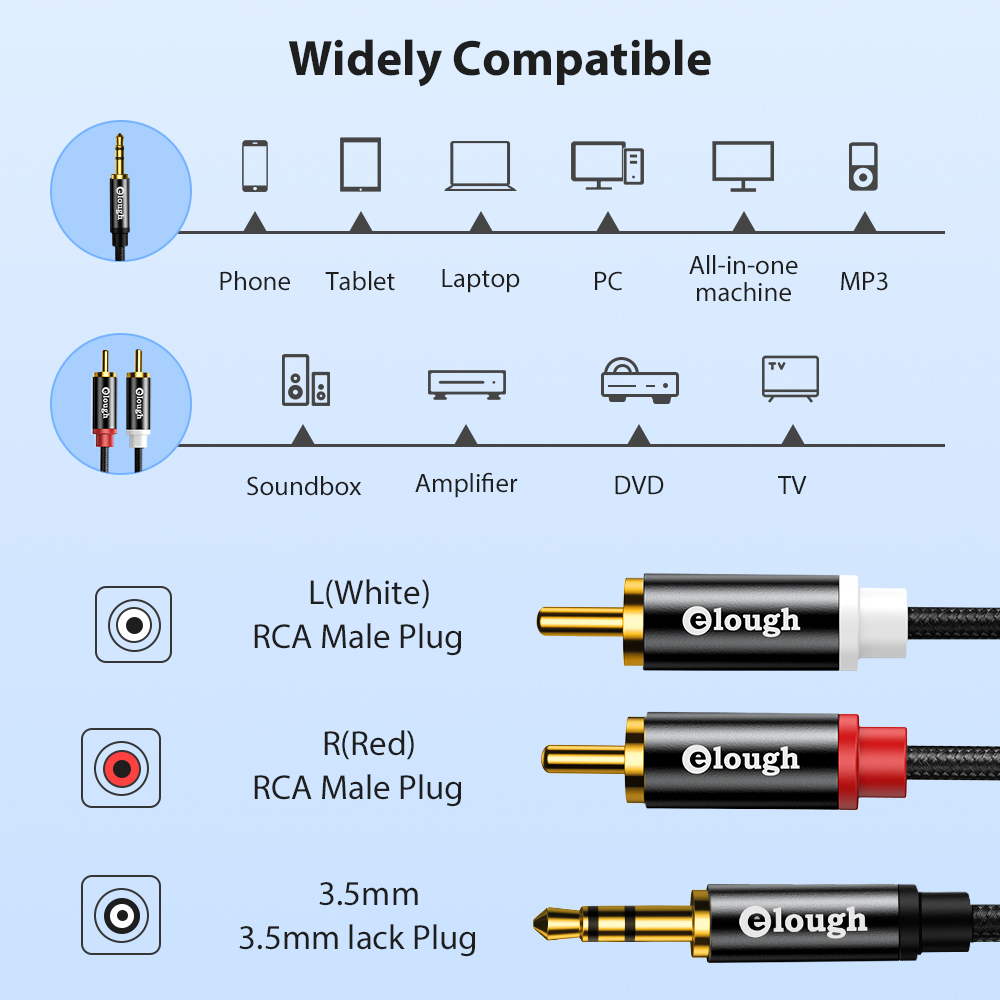 Elough RCA Cable AUX RCA Speak - огляд і ціна Home Cinema Tv